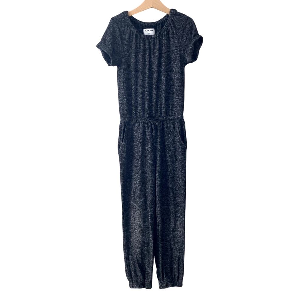 Old Navy Plush Short Sleeve Jumpsuit - Black Jack Space Dye - Medium 8